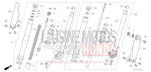 FOURCHETTE AVANT CRF300LAP de 2023